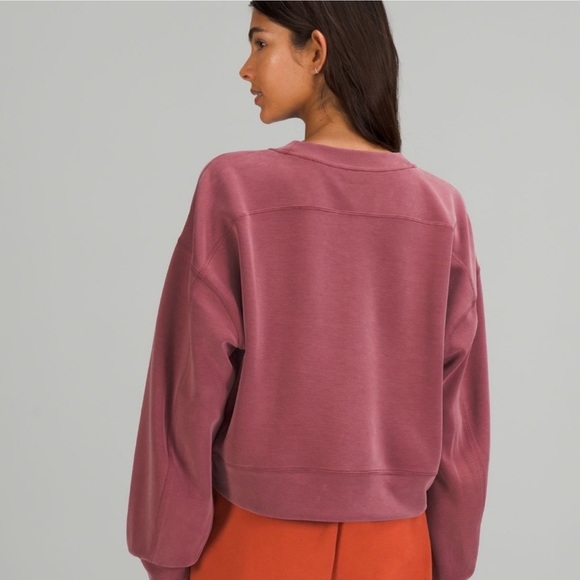Lululemon perfectly over size cropped soft mull vine over size sweatshirt size 4 - Picture 2 of 10